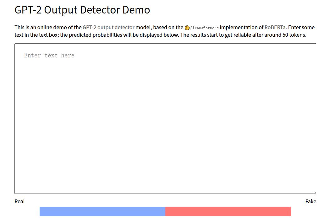 GPT-2 Output Detector(图1)